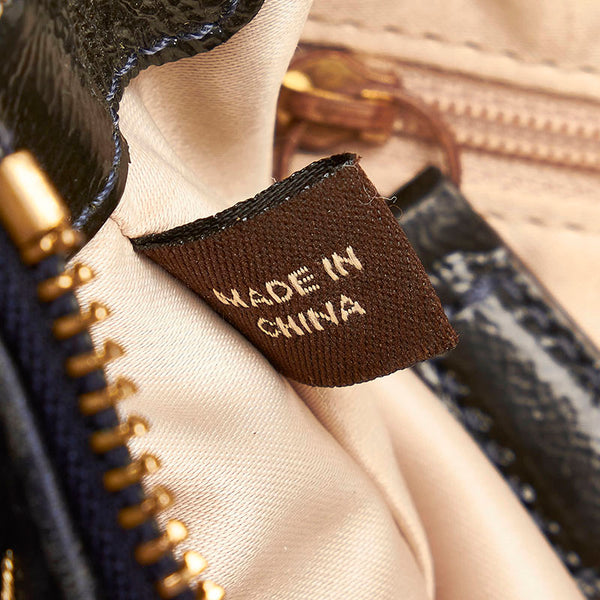 コーチ ポピー ハンドバッグ ショルダーバッグ 2way 15335 ネイビー レザー レディース COACH 【中古】