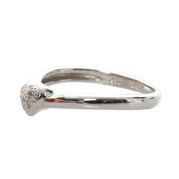 スタージュエリー K18WG ホワイトゴールド ダイヤ0.04ct ハート リング 指輪 レディース STAR JEWELRY 10号 【中古】
