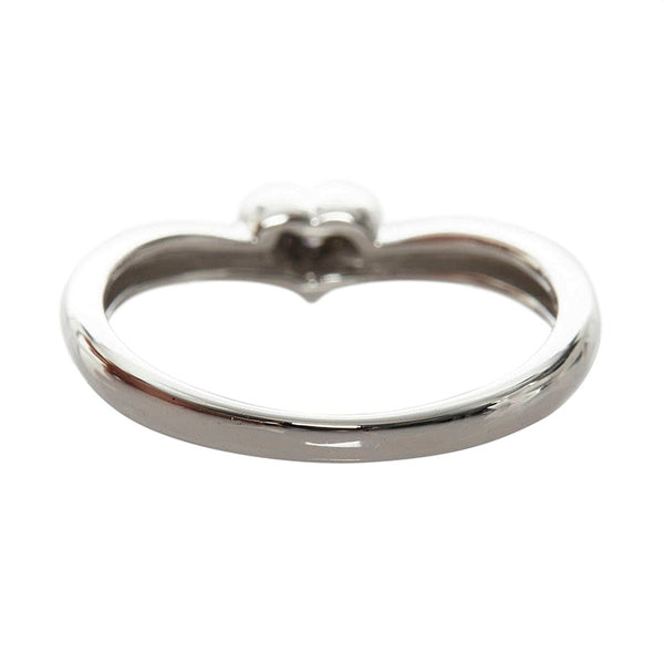 スタージュエリー K18WG ホワイトゴールド ダイヤ0.04ct ハート リング 指輪 レディース STAR JEWELRY 10号 【中古】