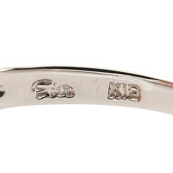 スタージュエリー K18WG ホワイトゴールド ダイヤ0.04ct ハート リング 指輪 レディース STAR JEWELRY 10号 【中古】