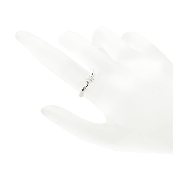 スタージュエリー K18WG ホワイトゴールド ダイヤ0.04ct ハート リング 指輪 レディース STAR JEWELRY 10号 【中古】