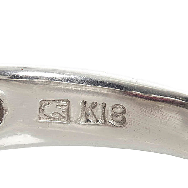 セイコー K18WG ホワイトゴールド ガーネット ダイヤ リング 指輪 レディース SEIKO 13.5号 【中古】