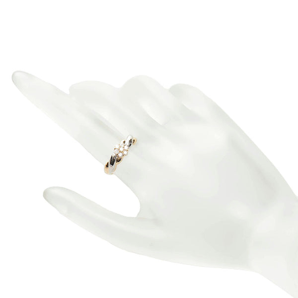 Pt900 プラチナ K18YG イエローゴールド ダイヤ0.25ct リング 指輪 レディース 10.5号 【中古】