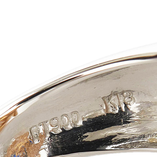 Pt900 プラチナ K18YG イエローゴールド サファイア0.98ct ダイヤ0.49ct リング 指輪 レディース 9.5号 【中古】