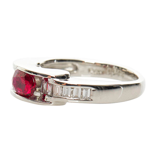 Pt900 プラチナ ルビー0.544ct ダイヤ0.24ct Pt900　ルビー　リング　6.4ｇ リング 指輪 レディース 6号 【中古】