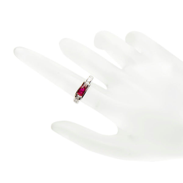 Pt900 プラチナ ルビー0.544ct ダイヤ0.24ct Pt900　ルビー　リング　6.4ｇ リング 指輪 レディース 6号 【中古】