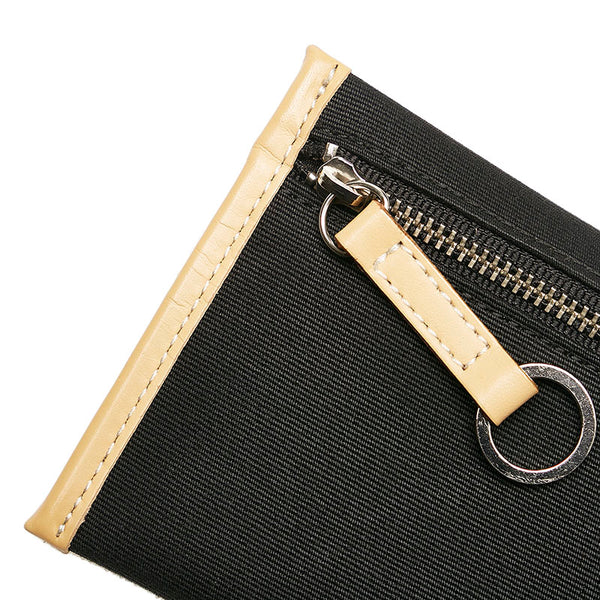バーバリー ノバチェック ポーチ付き ハンドバッグ ブラック ベージュ キャンバス レザー レディース BURBERRY 【中古】