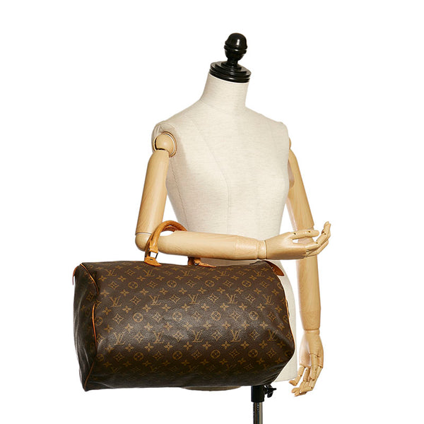 ルイ ヴィトン モノグラム スピーディ 40 ボストンバッグ トラベルバッグ M41522 ブラウン PVC レザー レディース LOUIS VUITTON 【中古】