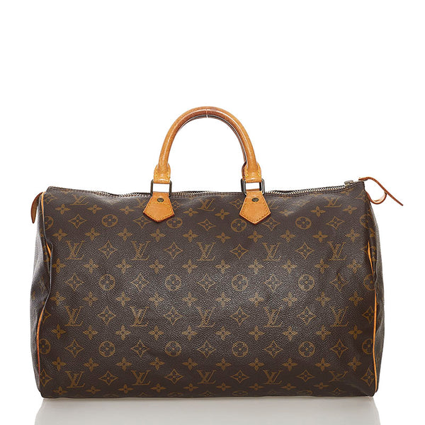 ルイ ヴィトン モノグラム スピーディ 40 ボストンバッグ トラベルバッグ M41522 ブラウン PVC レザー レディース LOUIS VUITTON 【中古】
