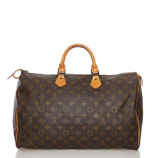 ルイ ヴィトン モノグラム スピーディ 40 ボストンバッグ トラベルバッグ M41522 ブラウン PVC レザー レディース LOUIS VUITTON 【中古】
