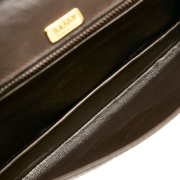 バリー 斜め掛け ショルダーバッグ クラッチバッグ 2WAY ブラウン レザー レディース BALLY 【中古】