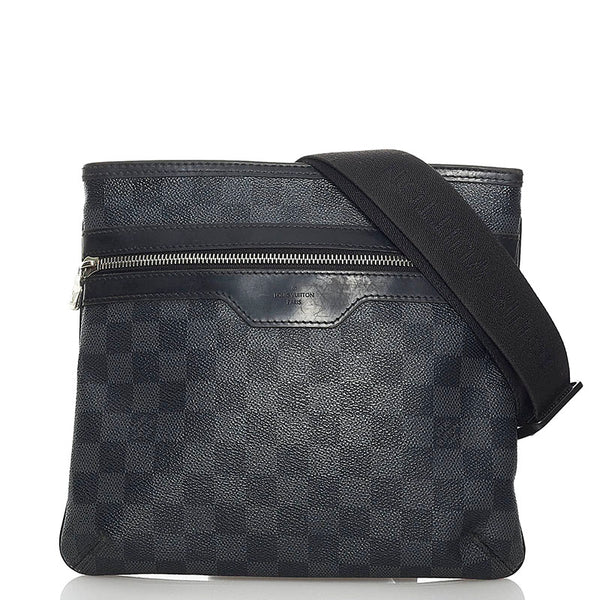 ルイ ヴィトン ダミエ グラフィット トマス 斜め掛け ショルダーバッグ N58028 ブラック グレー PVC レザー メンズ LOUIS VUITTON 【中古】