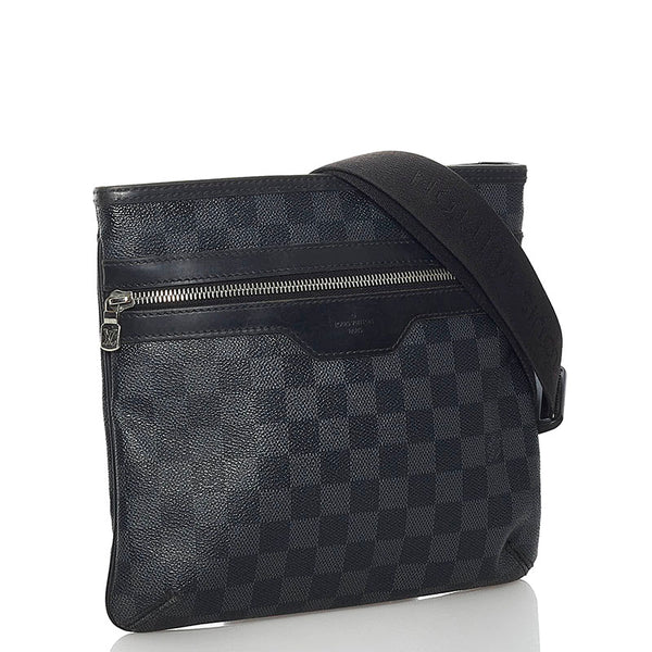 ルイ ヴィトン ダミエ グラフィット トマス 斜め掛け ショルダーバッグ N58028 ブラック グレー PVC レザー メンズ LOUIS VUITTON 【中古】