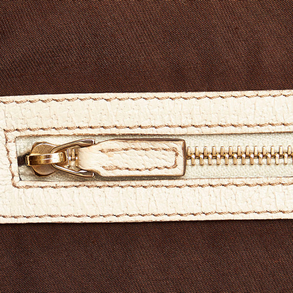 グッチ GGキャンバス ショルダーバッグ トートバッグ 153009 ベージュ ホワイト キャンバス レザー レディース GUCCI 【中古】