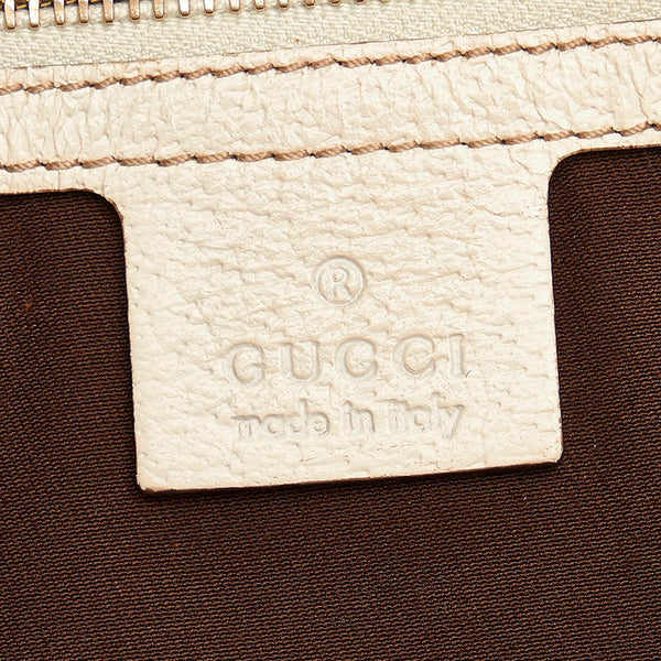 グッチ GGキャンバス ショルダーバッグ トートバッグ 153009 ベージュ ホワイト キャンバス レザー レディース GUCCI 【中古】