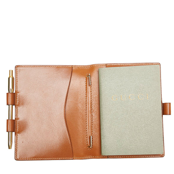 グッチ ミニ 手帳カバー 031 043 0304 ブラウン レザー メンズ GUCCI 【中古】