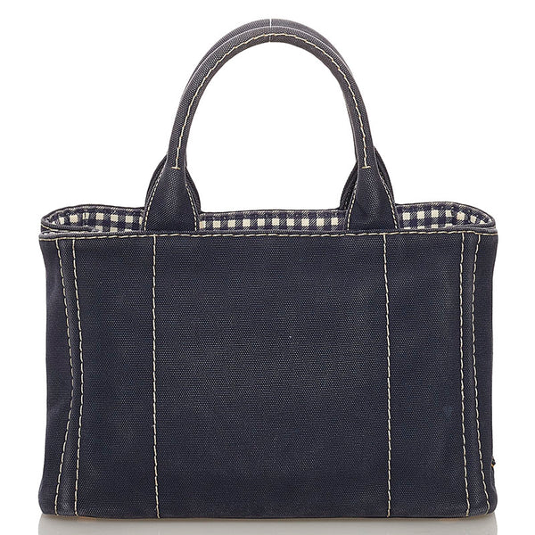 プラダ カナパ ハンドバッグ ショルダーバッグ 2WAY 1BG439 ブルー キャンバス レディース PRADA 【中古】