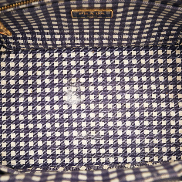 プラダ カナパ ハンドバッグ ショルダーバッグ 2WAY 1BG439 ブルー キャンバス レディース PRADA 【中古】