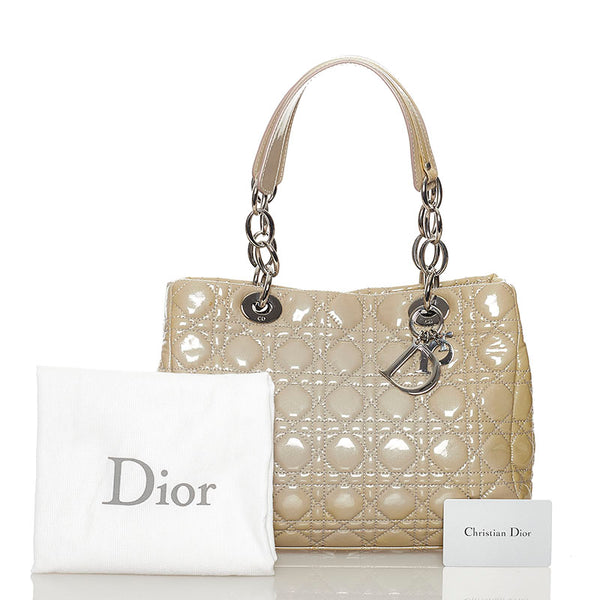 ディオール カナージュ レディディオール ソフト ハンドバッグ ベージュ エナメル レディース Dior 【中古】