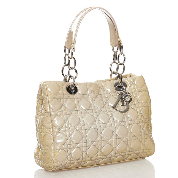 ディオール カナージュ レディディオール ソフト ハンドバッグ ベージュ エナメル レディース Dior 【中古】