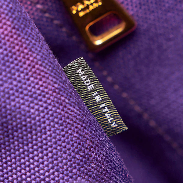 プラダ カナパ L ハンドバッグ ショルダーバッグ 2WAY パープル キャンバス レディース PRADA 【中古】