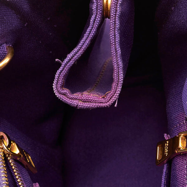 プラダ カナパ L ハンドバッグ ショルダーバッグ 2WAY パープル キャンバス レディース PRADA 【中古】