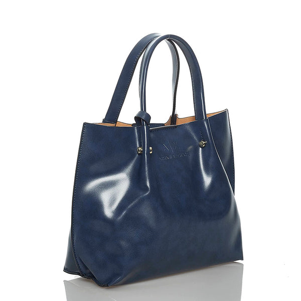 アルマーニエクスチェンジ ハンドバッグ 斜め掛けショルダーバッグ 2WAY ネイビー レザー レディース ARMANI EXCHANGE 【中古】