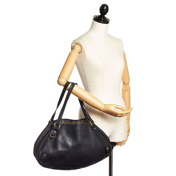 グッチ アビー ハンドバッグ 130736 ブラック レザー レディース GUCCI 【中古】