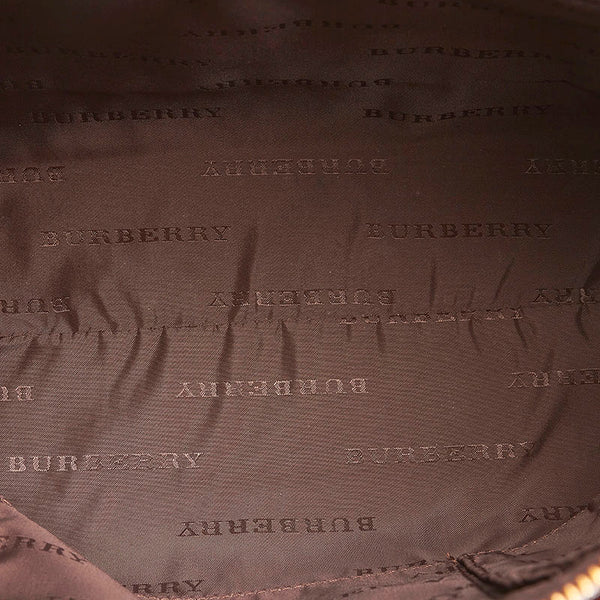 バーバリー ノバチェック ワンショルダーバッグ ブラウン キャンバス レザー レディース BURBERRY 【中古】