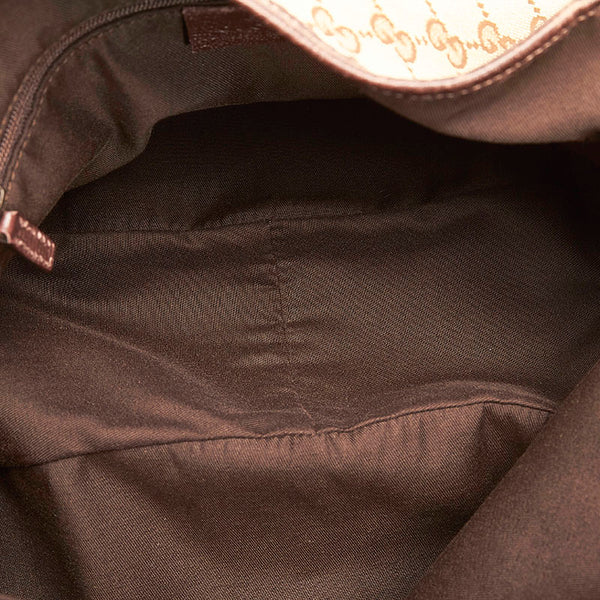 グッチ ＧGキャンバス ハンドバッグ 130736 ベージュ ブラウン キャンバス レザー レディース GUCCI 【中古】