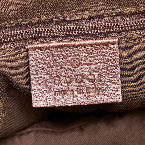 グッチ ＧGキャンバス ハンドバッグ 130736 ベージュ ブラウン キャンバス レザー レディース GUCCI 【中古】