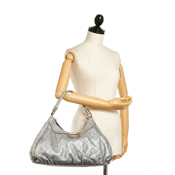 グッチ グッチシマ アビー ワンショルダーバッグ 189833 シルバー レザー レディース GUCCI 【中古】