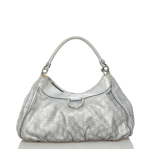 グッチ グッチシマ アビー ワンショルダーバッグ 189833 シルバー レザー レディース GUCCI 【中古】