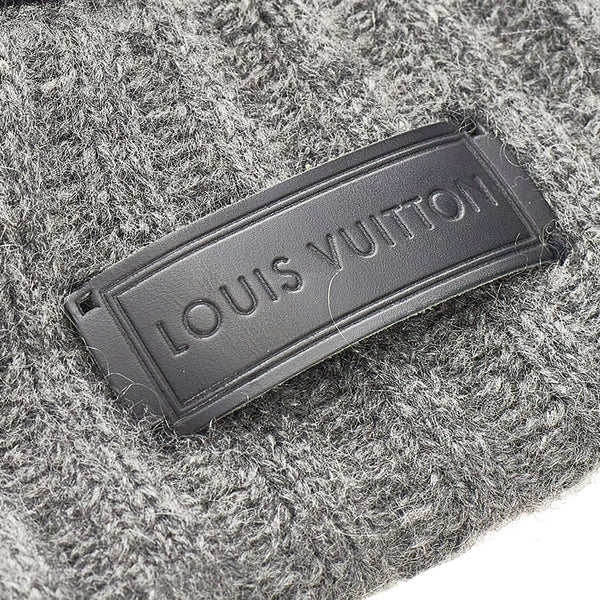ルイ ヴィトン モノグラム ボネスキー ニットキャップ M71951 グレー ブラック カシミヤ メンズ LOUIS VUITTON 【中古】