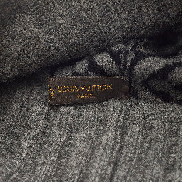 ルイ ヴィトン モノグラム ボネスキー ニットキャップ M71951 グレー ブラック カシミヤ メンズ LOUIS VUITTON 【中古】
