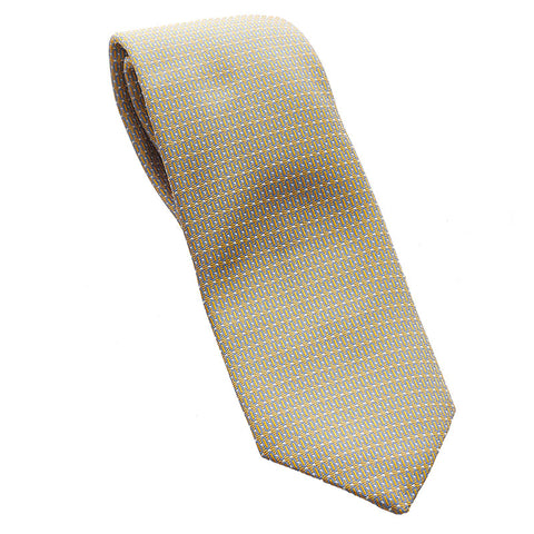 エルメス ネクタイ グレー イエロー シルク メンズ HERMES 【中古】