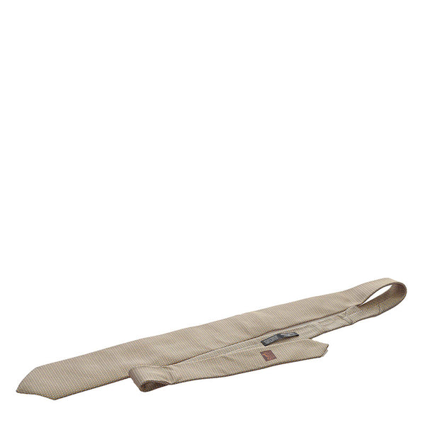 エルメス ネクタイ グレー イエロー シルク メンズ HERMES 【中古】