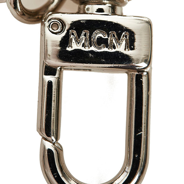 エム シー エム キーリング キーホルダー バッグチャーム レッド シルバー レザー メタル レディース MCM 【中古】