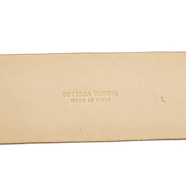 ボッテガヴェネタ イントレチャート バックル ベルト ベージュ レザー レディース BOTTEGAVENETA 【中古】