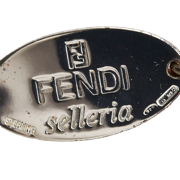 フェンディ セレリア ブレスレット ピンクブラウン シルバー レザー SV925 シルバー レディース FENDI 【中古】