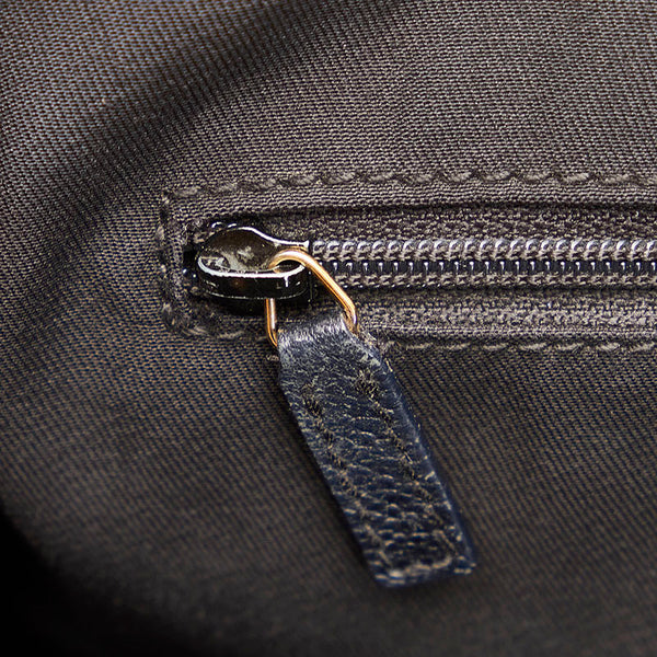 グッチ GGキャンバス プリンシー リボン ショルダーバッグ トートバッグ 163805 ブラック キャンバス レザー レディース GUCCI 【中古】