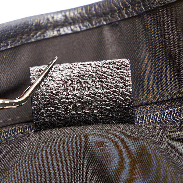 グッチ GGキャンバス プリンシー リボン ショルダーバッグ トートバッグ 163805 ブラック キャンバス レザー レディース GUCCI 【中古】