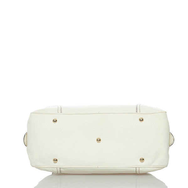 グッチ プリンシー シェリーライン リボン ショルダーバッグ 161720 ホワイト レザー レディース GUCCI 【中古】