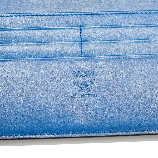エム シー エム 長財布 ブルー レザー レディース MCM 【中古】