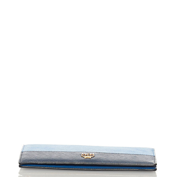 エム シー エム 長財布 ブルー レザー レディース MCM 【中古】