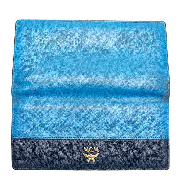 エム シー エム 長財布 ブルー レザー レディース MCM 【中古】