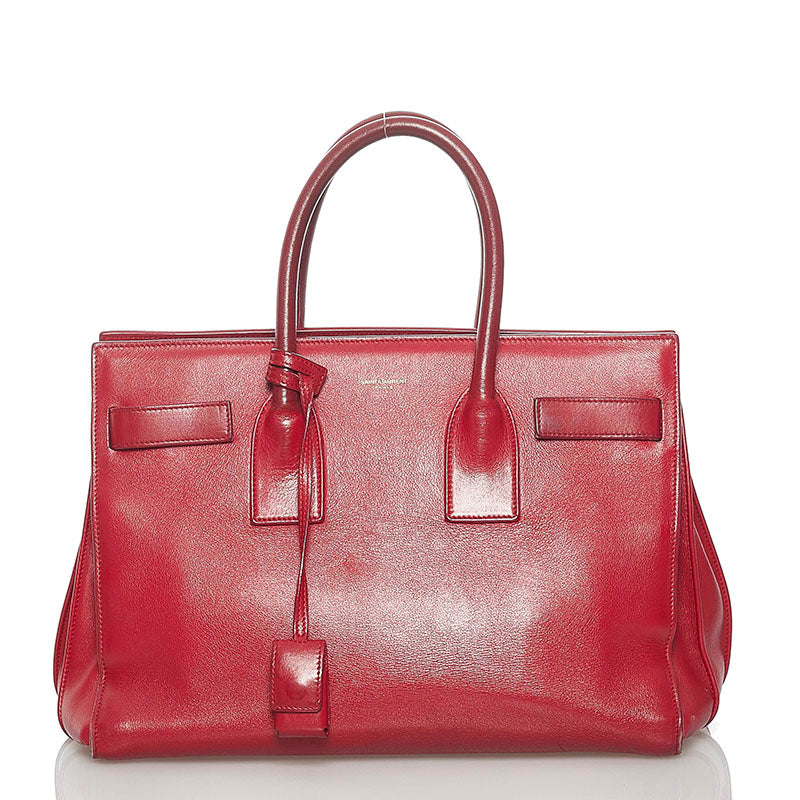 サンローラン サックドジュール ハンドバッグ 324823 レッド レザー レディース SAINT LAURENT 【中古】