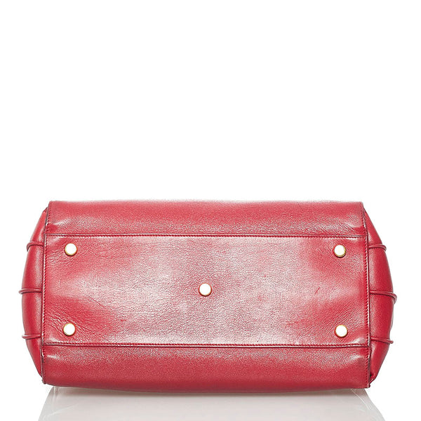 サンローラン サックドジュール ハンドバッグ 324823 レッド レザー レディース SAINT LAURENT 【中古】