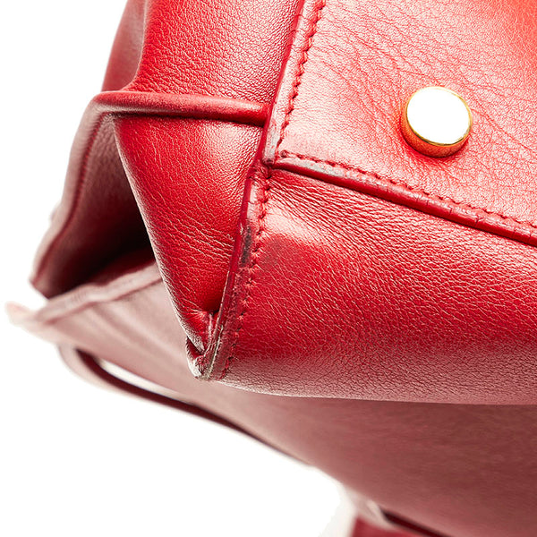 サンローラン サックドジュール ハンドバッグ 324823 レッド レザー レディース SAINT LAURENT 【中古】