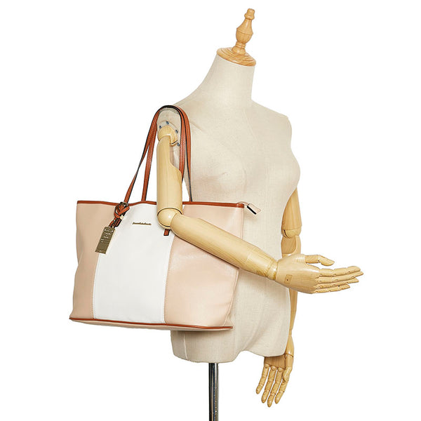サマンサタバサ トートバッグ ベージュ ホワイト レザー レディース Samantha Thavasa 【中古】